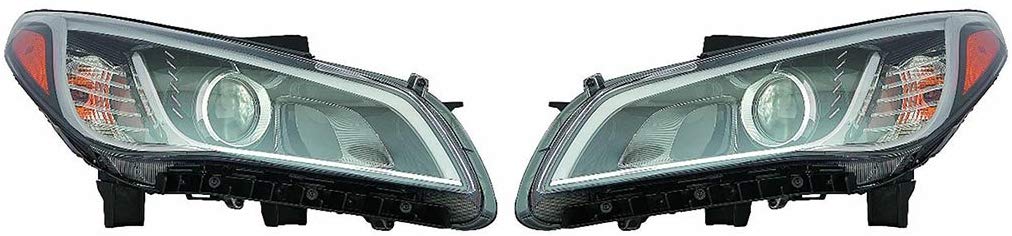 Fits Hyundai Sonata 16-17 Headlight Assembly Halogen SE/ECO Model Pair Driver and Passenger Side (DOT Certified)