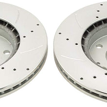 Performance Brake Rotor Drilled & Slotted Coated Front Pair for Hyundai