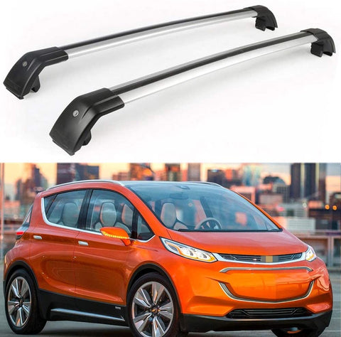 YiXi-Partswell 2Pcs Lockable Roof Rack Cross Bars Crossbar Baggage Luggage Rack Aluminum Fit for Chevrolet Bolt EV 2016-2021 - Silver