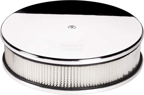 NEW BILLET SPECIALTIES POLISHED ALUMINUM, MEDIUM ROUND AIR CLEANER ASSEMBLY, 10