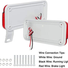 LIMICAR 49 LED Red RV Camper Trailer Stop Turn Brake Tail Lights White License Plate Light with Reflex Surface Mount White Base Red Cover Reflex Lens Rectangular (Left & Right)