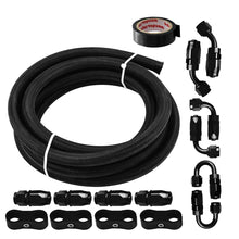 Fuel Line,20Ft 6AN 3/8" Fuel Hose Fitting Kit Nylon Stainless Steel Braided CPE Oil Hose Kit&6AN Fuel Hose Separator Clamp&Braided Fuel Line Splicing Tape (6AN)