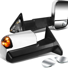 Replacement for RAM 1500 2500 3500 Chrome Heated Power Smoked Signal Foldable Towing Side+Circle Blind Spot Mirror