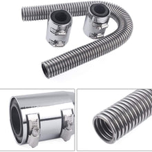 Radiator Hose Kit,with Cap,24"/36"/48'',Polished Stainless Steel,Flexible Kit,W/End Caps Upper&Lower(24 inches)