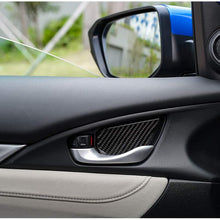 Thenice for 10th Gen Civic Real Carbon Fiber Door Wrist Trim Inner Door Handle Decoration Cover for Honda Civic 2020 2019 2018 2017 2016