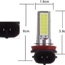 SCITOO White H11 LED Bulbs COB LED Light with Projector for Fog Light Plug and Play Style,4Pcs