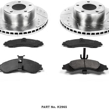 Power Stop K2965 Front Brake Kit with Drilled/Slotted Brake Rotors and Z23 Evolution Ceramic Brake Pads