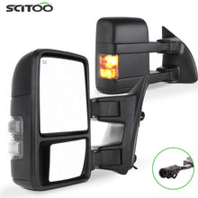 SCITOO Towing Mirrors fit for Ford High Perfitmance Automotive Exterior Mirrors fit 1999-2007 F250 F350 F450 F550 Super Duty with Amber Turn Signal Power Adjusted Heated Manual Telescoping Features