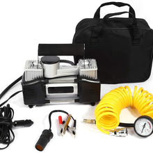 Qiilu Portable Electric Auto Car Tire Inflator Pump Compressor Air Inflator Pump Portable Cylinder 150 PSI Air Compressor 12V Car Auto Pump Tire Inflator