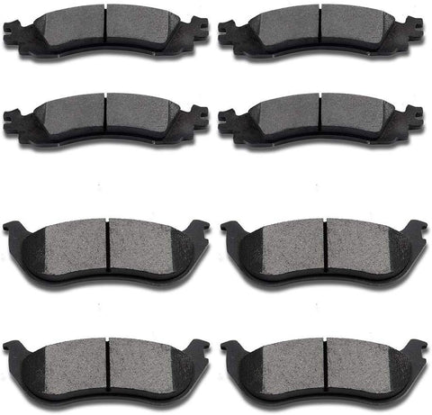SCITOO Ceramic Pads Full Set Front Rear Brakes Pad fit for 2006 2007 2008 2009 2010 Ford Explorer,2007-2010 Ford Explorer Sport Trac,2010 2011 2012 Ford Taurus,2006-2010 Mercury Mountaineer