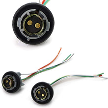 iJDMTOY (2) 1157 2057 2357 7528 Metal Socket/Base w/ Pigtail Wiring Harness Compatible With Turn Signal, Brake/Tail Lights or LED Bulbs Retrofit, etc
