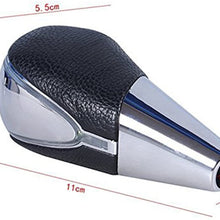 TESWNE Black Leather LED Touch Activated Shift Knob for Toyota/ Scion Honda /Acura Nissan/ Mazda Lexus (White)