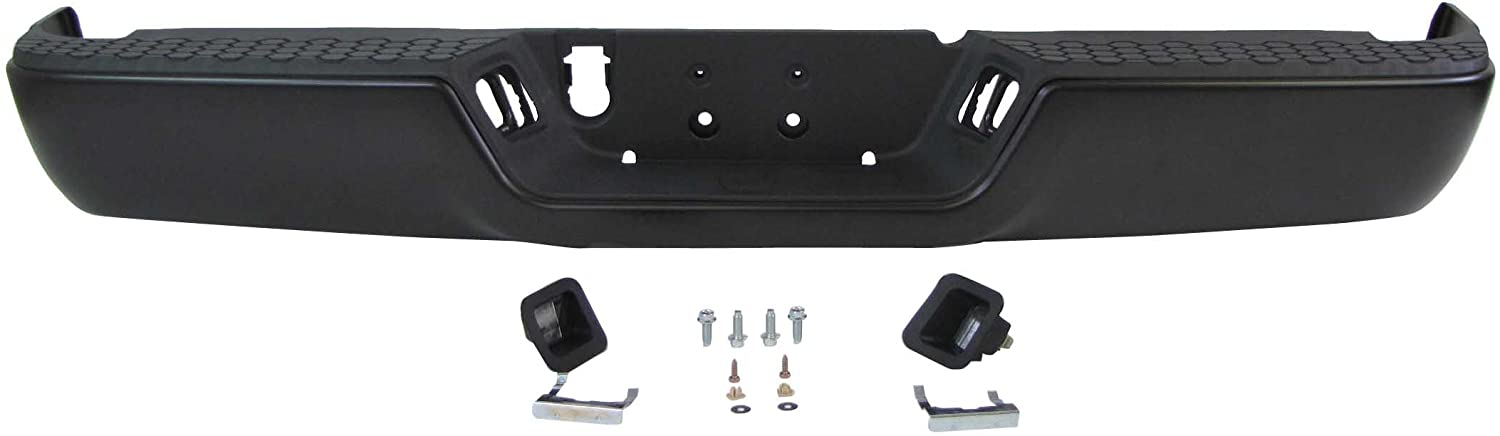 2009-2013 Dodge Pickup Ram 1500/2010-2013 Dodge Pickup Ram 2500 3500 Rear Bumper Powder Coating Black Assy (W/o Sensor Hole, W/o Dual Exhaust Cut-Outs) CH1103120