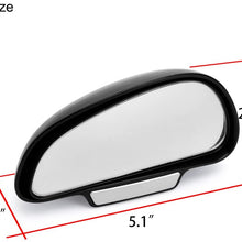 YASOKO Adjustable 360 Degree Rotation Wide Angle Side Rear Mirrors Blind Spot Snap Way Rearview Mirror Universal (Left, Black)