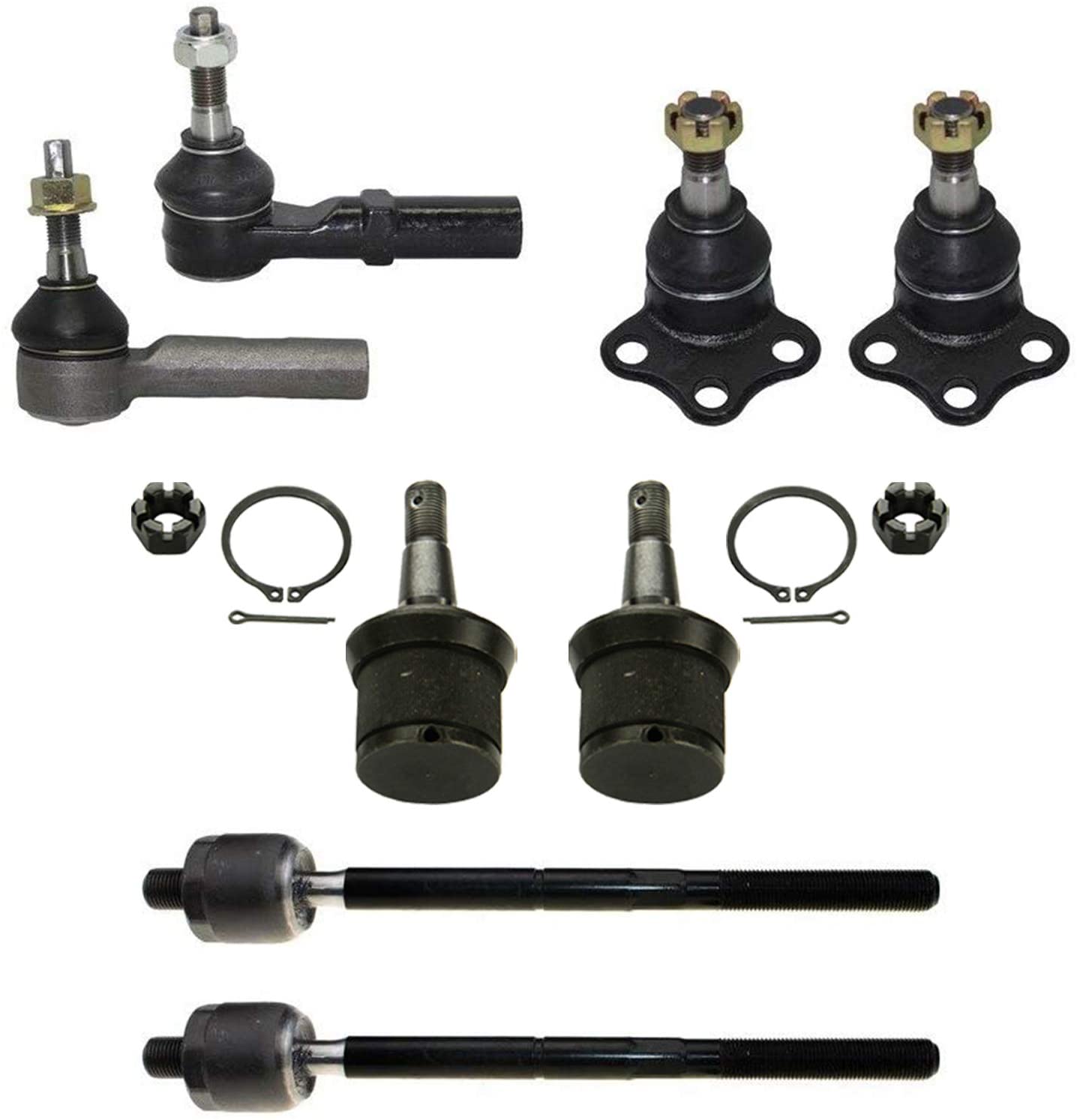 Detroit Axle - 4WD Front Ball Joints Tie Rods Kit Replacement for 2000-2003 Dodge Dakota Durango, Suspension Kit- 8pc Set