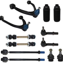 Detroit Axle - 12-Piece Front Suspension Kit - 2 Upper Control Arm & Ball Joints, 2 Lower Ball Joints Fit Steel Control Arms Only, Inner & Outer Tie Rods, 2 Front Sway Bars
