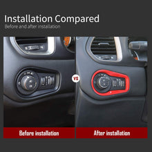 for Jeep Renegade 2015-2020 Head Light Control Switch Trim Interior Accessories, ABS Red 1PC