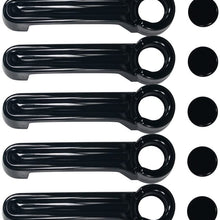 Bestong 5 Pcs Chrome ABS 4 Door Handle Cover Kit and Tailgate Handle Cover For 07-17 Jeep Wrangler JK / 08-12 Jeep Liberty / 07-11 Dodge Nitro (black)