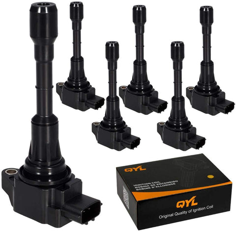 6Pcs Ignition Coil Packs Replacement for Infiniti Nissan EX35 FX35 Altima Maxima Murano Pathfinder Quest 2008-2017 V6 3.5L