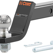 CURT 45056 Trailer Hitch Mount with 2-Inch Ball & Pin, Fits 2-In Receiver, 7,500 lbs, 4-Inch Drop