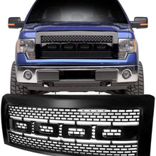 Grille Compatible With 2009-2014 Ford F150, Raptor Style Front Bumper Grille Hood Mesh With Shell Chrome ABS by IKON MOTORSPORTS, 2010 2011 2012 2013