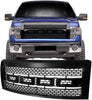 Grille Compatible With 2009-2014 Ford F150, Raptor Style Front Bumper Grille Hood Mesh With Shell Chrome ABS by IKON MOTORSPORTS, 2010 2011 2012 2013