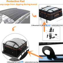 AUPERTO 19 Cubic Feet Car Rooftop Cargo Carrier Bag - Heavy Duty RoofBag with External Non-Slip Mats/Lock for All Cars with/Without Rack, Includes Carry Bag