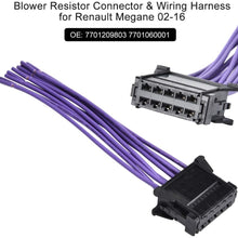 Suuonee Blower Resistor Connector, ABS Blower Resistor Connector Wiring Harness for Renault Megane 02-16 7701209803 7701060001