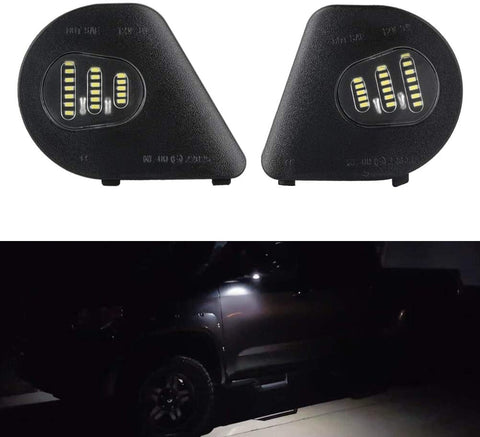 Gempro 2Pcs LED Side Mirror Puddle Light Lamp Assembly For 2010-2019 Dodge Ram 1500 2500 3500 4500 5500, 6000K Diamond White