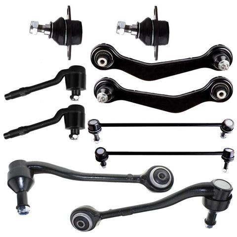 OCPTY - New 10-Piece fit for 2000-2003 BMW X5-2 Front Lower 2 Upper Control Arm and Ball Joint Assembly 2 Lower Ball Joint 2 Sway Bar 2 Outer Tie Rod End Link