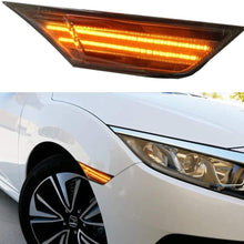Overun Signature 2pcs Switchback DRL Smoke Lens Side Marker Light Lamp White Amber LED Function Bumper Reflector Compatible with Honda Civic