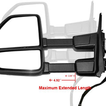 AERDM New Towing Mirror Black Housing with Temperature sensor Fit 1999-2016 Ford Super Duty F-250 F-350 F-450 F-550 with Turn Signal and Auxiliary Lamp