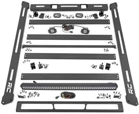 Rough Country LED Roof Rack System (fits) 2018-2020 Jeep Wrangler JL | 50