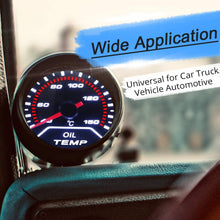 WATERWICH Oil Temp Temperature Gauge Kit Includes Electronic Sensor-Black Dial 40-150 Celsius 2-1/16" 52mm DC12V Universal for Car Truck Vehicle Automotive