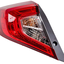 Brock Replacement Drivers Tail Light Quarter Panel Mounted Tail Lamp Compatible with 16-18 Civic Sedan 33550TBAA01