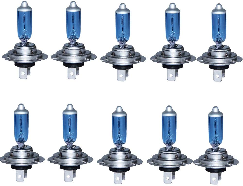 LEZEN H7 12V 100W Super White Car Halogen Bulb Xenon Filled Head (Pack of 10)