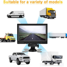 Car Backup Camera System Rearview Mirror with DVR Function 1080P HD 7 Inch Monitor Waterproof Night Vision Rear Veiw Camera for Truck Trailer Heavy Box RV Camper Bus 12V-36V