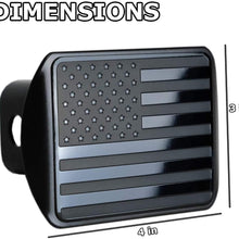 bparts American Black Flag Trailer Metal Hitch Cover Fits 2" Receivers (Black)