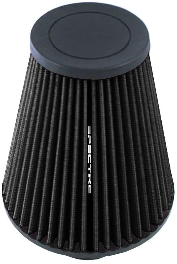 Spectre Universal Clamp-On Air Filter: High Performance, Washable Filter: Round Tapered; 2.5 in (64 mm) Flange ID; 8 in (203 mm) Height; 5.656 in (144 mm) Base; 3.156 in (80 mm) Top, SPE-HPR9609K