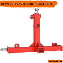 YINTATECH 3 Point Trailer Hitch with 2" Receivers for Category 1 Tractors with Trailer Ball Drawbar Gooseneck Receivers