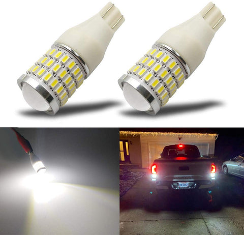 iBrightstar Newest 9-30V Super Bright Error Free T15 912 W16W 921 LED Bulbs with Projector replacement for Back Up Reverse Lights, Truck Cargo Lights, 3rd Brake Lights, Xenon White