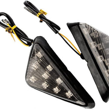 Yolu 2PCS Motorcycle Amber LED Signal Lights Indicator Lights 18-Leds, 12V Triangle Flush Mount Blinkers Indicator Lights, Universal Clear Strobe Marker lights