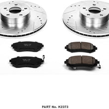 Power Stop K2373 Front Brake Kit with Drilled/Slotted Brake Rotors and Z23 Evolution Ceramic Brake Pads