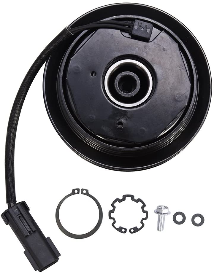 Younar AC A/C Compressor Clutch Assembly Kit with Front Plate, Electromagnetic Coil, Pulley and Bearing for Dodge Caravan 2001-2007 3.3L 3.8L