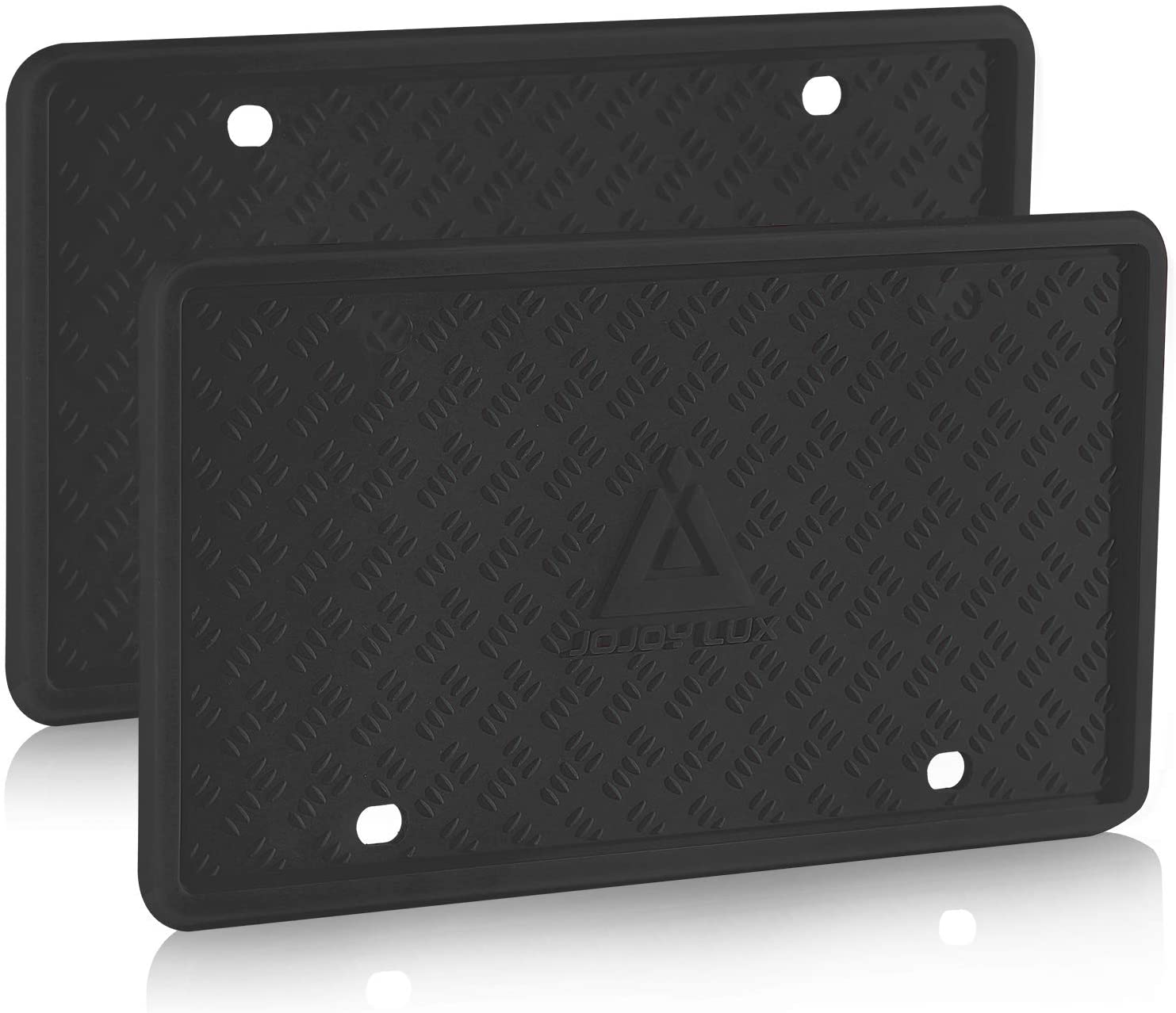 JOJOY LUX 2 Pack Silicone License Plate Frame, License Plate Holder, Universal American Auto Black License Plate Frame Rust-Proof, Rattle-Proof, Weather-Proof (Gray)