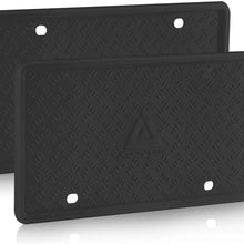 JOJOY LUX 2 Pack Silicone License Plate Frame, License Plate Holder, Universal American Auto Black License Plate Frame Rust-Proof, Rattle-Proof, Weather-Proof (Gray)