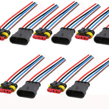 QOFOWIN Waterproof Connectors,4Pin Way Car Electrical Connector,with Wire 16 AWG Marine for Car,Truck,Boat,Motorcycle and Other Wire Connections. (4pin 5pcs)