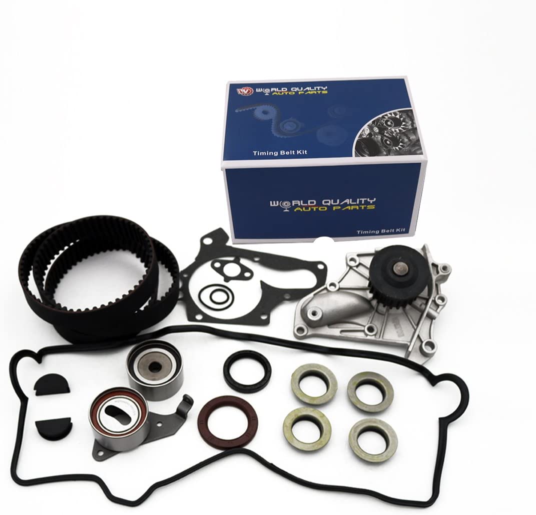 Timing Belt Kit Water Pump w/Gaskets Tensioner for 1987-2001 Toyota Camry Celica MR2 Solara RAV4 2.0L 2.2L 3SFE 5SFE 16V Plus Valve Cover Gasket