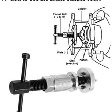 SOMTTON Brake Caliper Piston Rewind Tool - Right Handle Set Brake Caliper Wind Back Tool for Disk Brake Pad Replacement Most Cars with Right Handed Thread