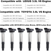 JDMON Compatible with Ignition Coils Toyota and Lexus Camry Avalon Sienna Rav4 3.5L V6 Pack of 6 Replaces 90919-A2007 90919-A2002 90919-02251 UF487